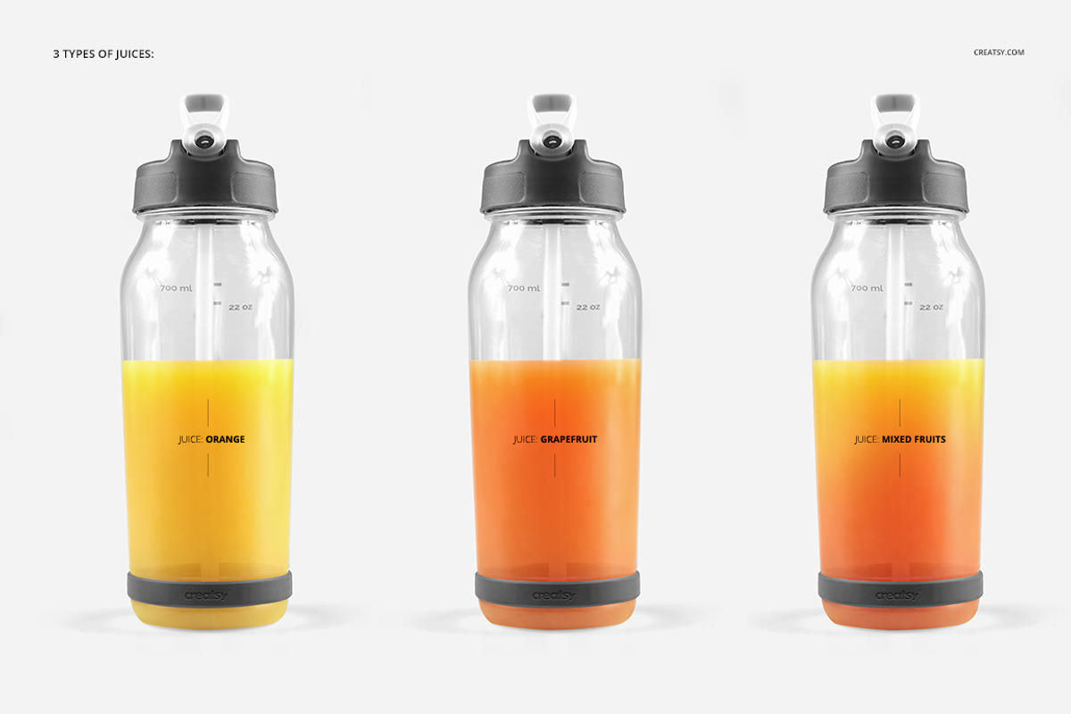 Flip Top Clear Water Bottle Mockup, a Product Mockup by creatsy4 (Photo 9 of 13)