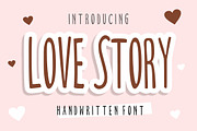 Love Story, a Handwritten Font by Fourteen Letter (Thumbnail 1 of 8)