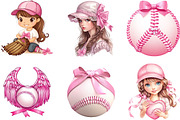 Pink Ribbon Coquette Baseball, an Illustration by Designking (Thumbnail 4 of 5)