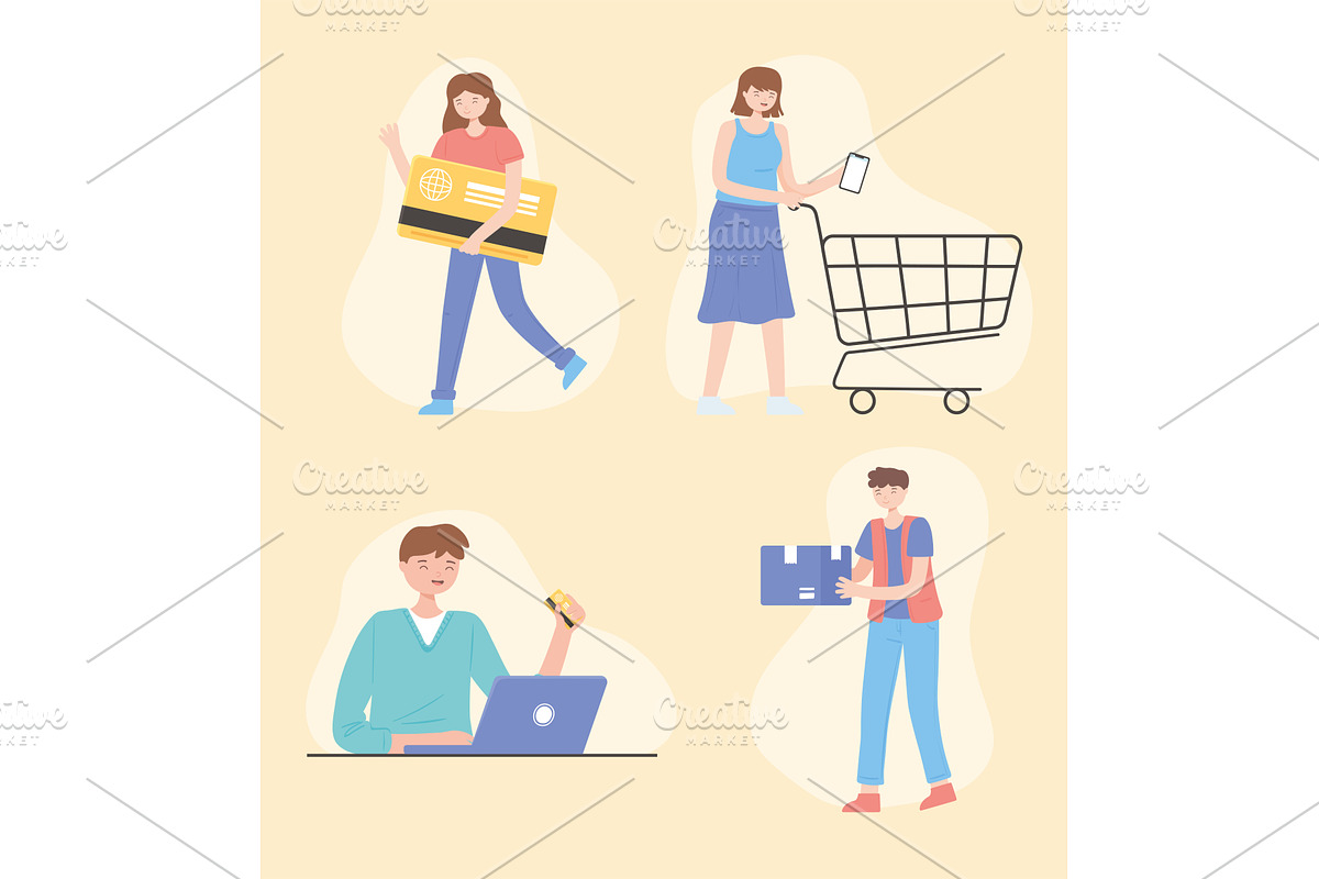 ecommerce online store, a Person Illustration by studiogstock