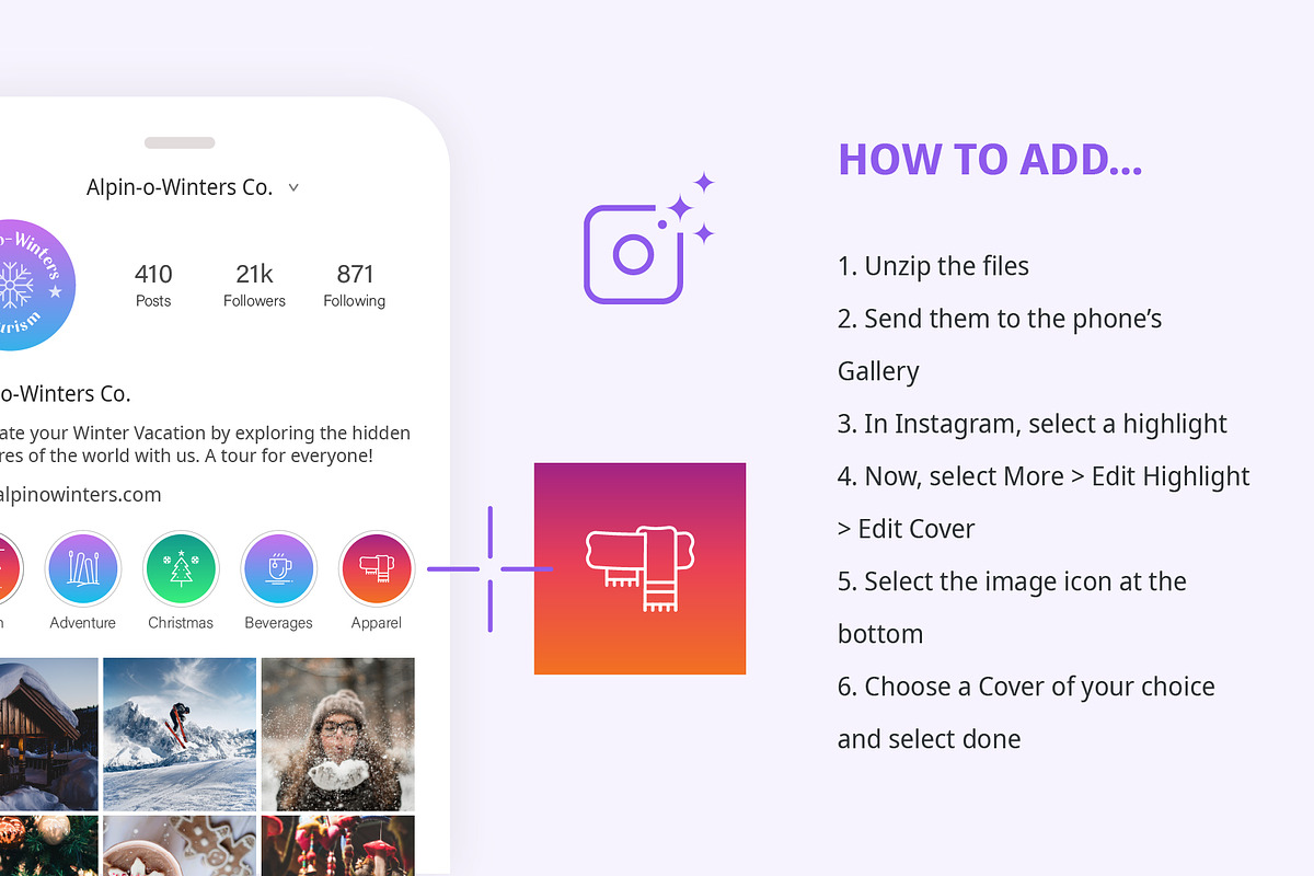 Winter Instagram Highlight Covers, a Social Media Template by Amogh Design (Photo 7 of 8)