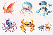 Fantasy Cute Sea Creature Animals Pn, an Illustration by CreationArt (Thumbnail 2 of 5)