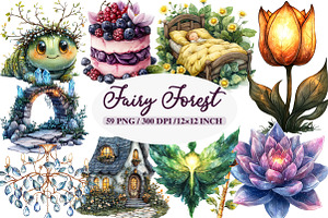 Whimsical Fairy Forest Clipart, an Illustration by Daily.Designs
