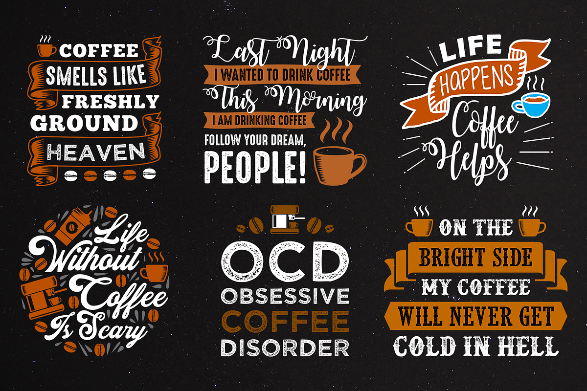Coffee Quotes Crafts Vol 9, a Decorative Illustration by Tosca Digital (Photo 6 of 6)