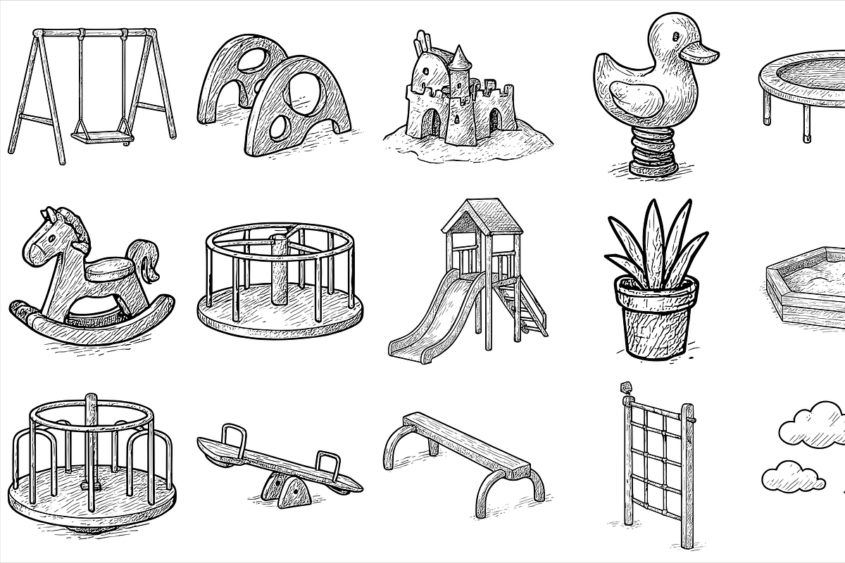 Kids Playground Set, an Object Graphic by nikagraphic