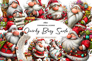 Quirky Busy Santa Clipart, an Illustration by CreationArt (Thumbnail 1 of 5)