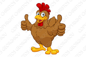 Chicken Cartoon Rooster Cockerel, an Animal Illustration by Christos Georghiou