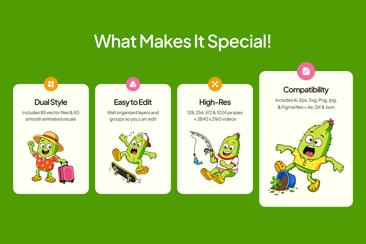 135 Cactus Vector Icons Bundle, an Emoji Icon by Brickclay (Photo 2 of 9)