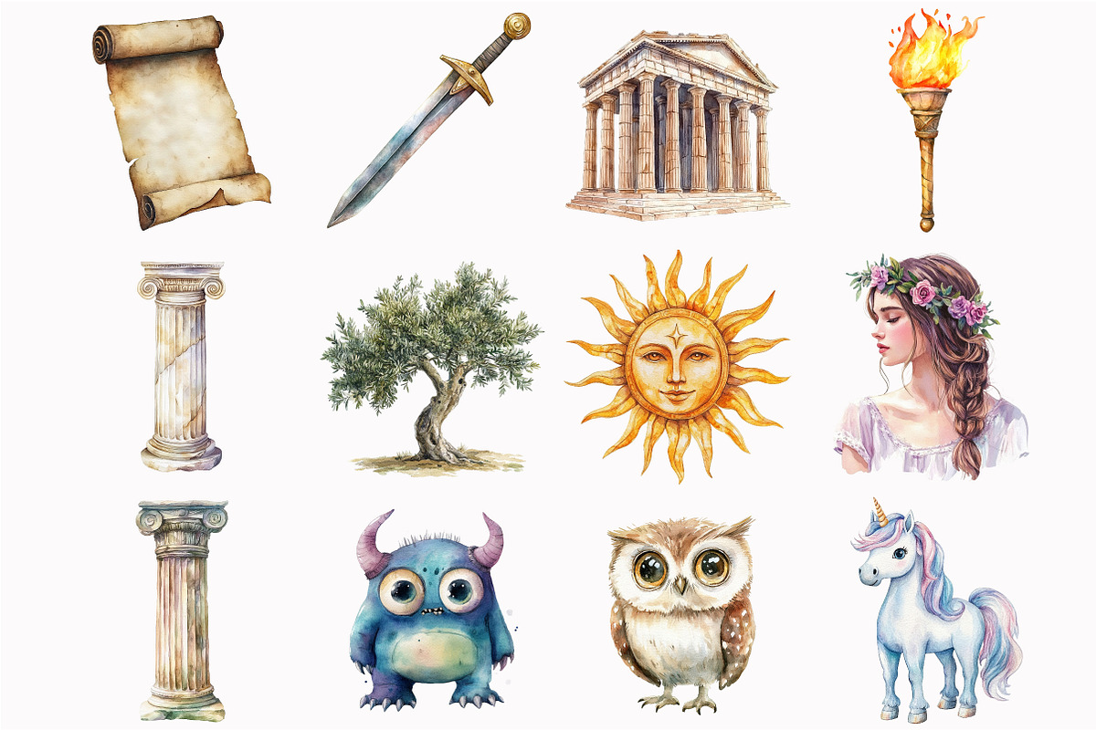 Greek Mythology Clipart, an Illustration by Design Market (Photo 3 of 5)