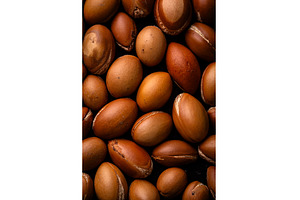 Close-up of brown macadamia nuts, a Food & Drink Photo by Yulia Furman