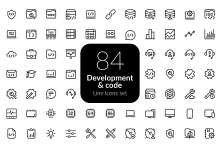 Development & Code line icons
