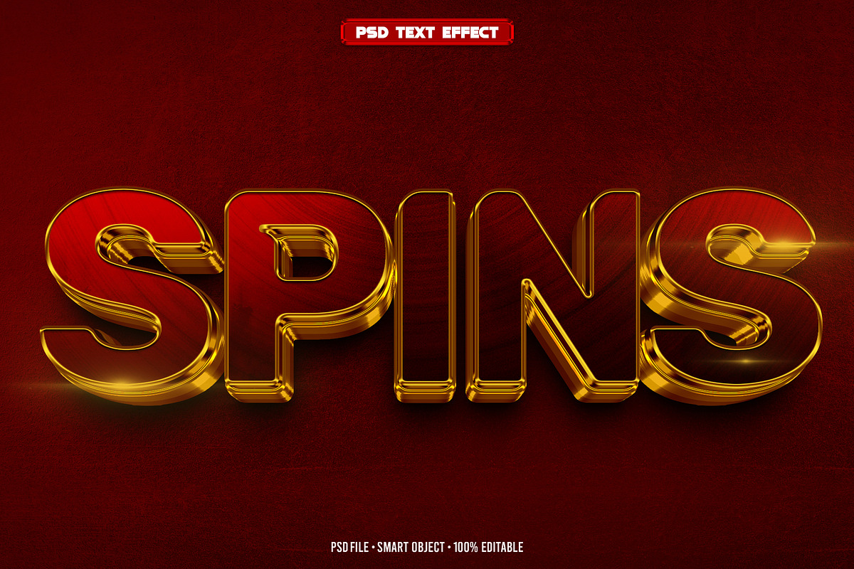 Spins 3D editable text effect, a Layer Style Add-On by Hello Muh (Photo 1 of 2)