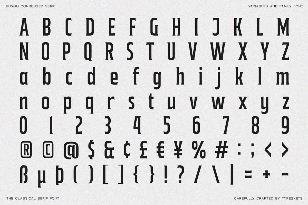Bungo - Variable Condensed Font, a Font by Typeskets (Photo 7 of 11)