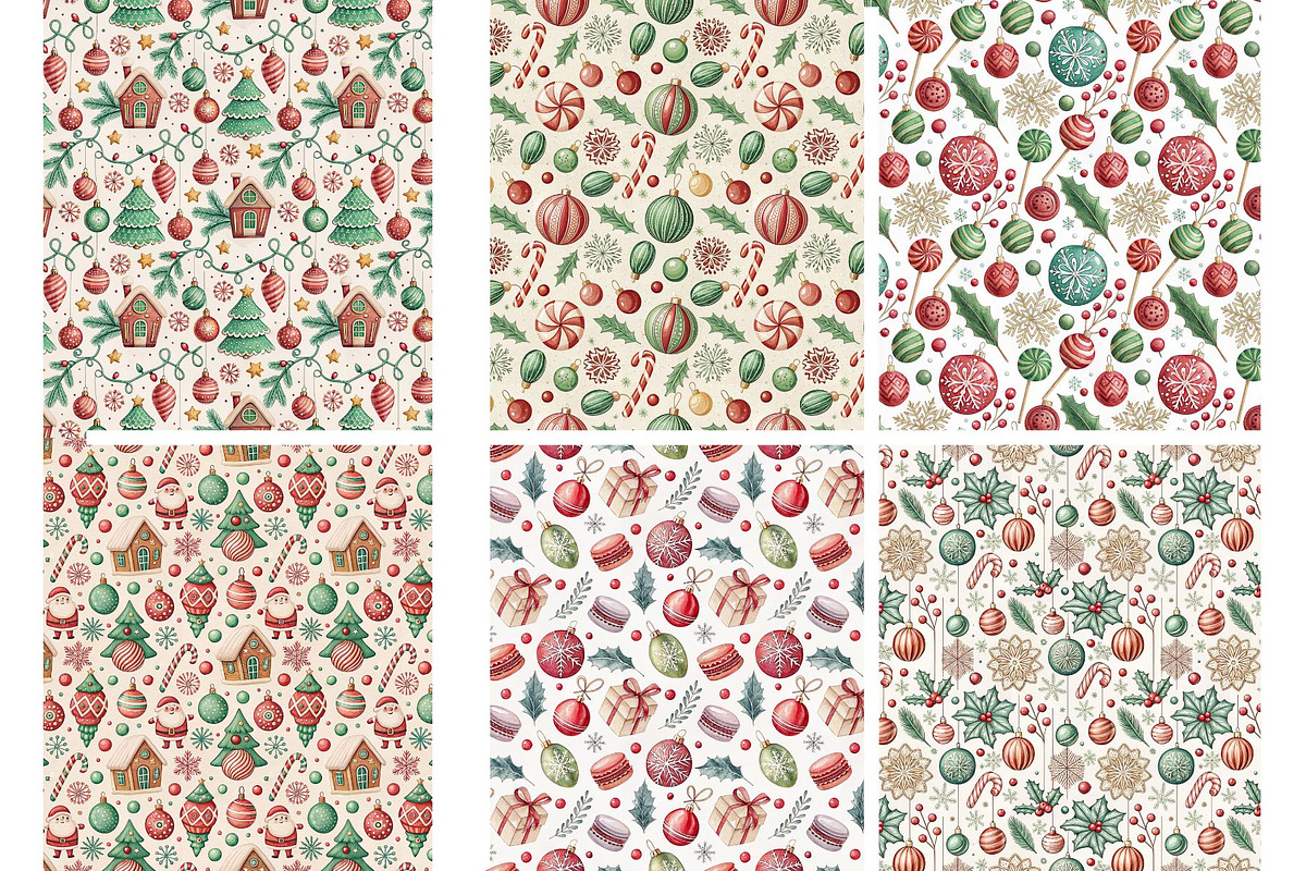 Candy Christmas Digital Paper, an Illustration by MockupWizard (Photo 4 of 5)