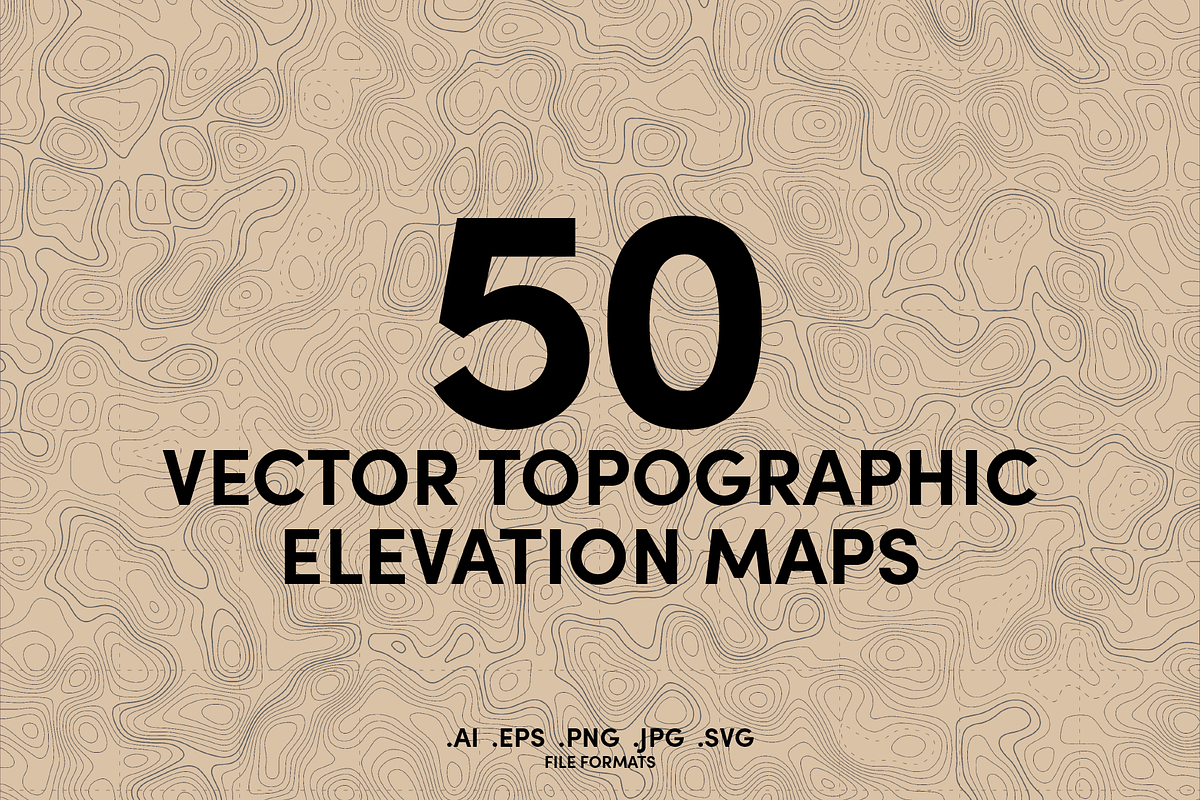 50 Vector Topographic Maps, a Texture Graphic by BenDesigner (Photo 1 of 5)