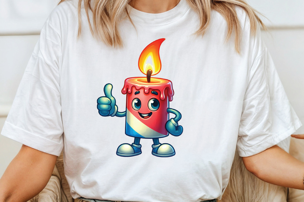 Watercolor Funny Candle Clipart, an Illustration by CraftArtStudio (Photo 4 of 6)