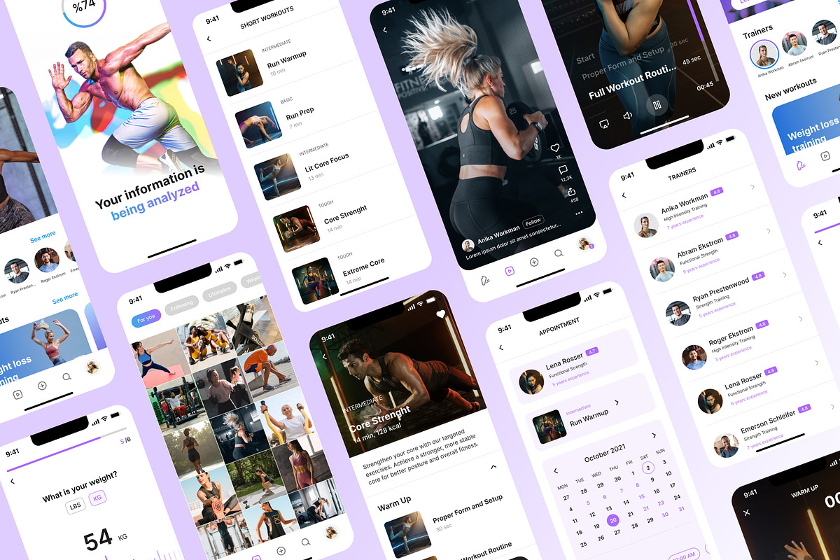 Ultimate Fitness App UI Kit, an UI Kit Template by phoneixdesign (Photo 4 of 5)