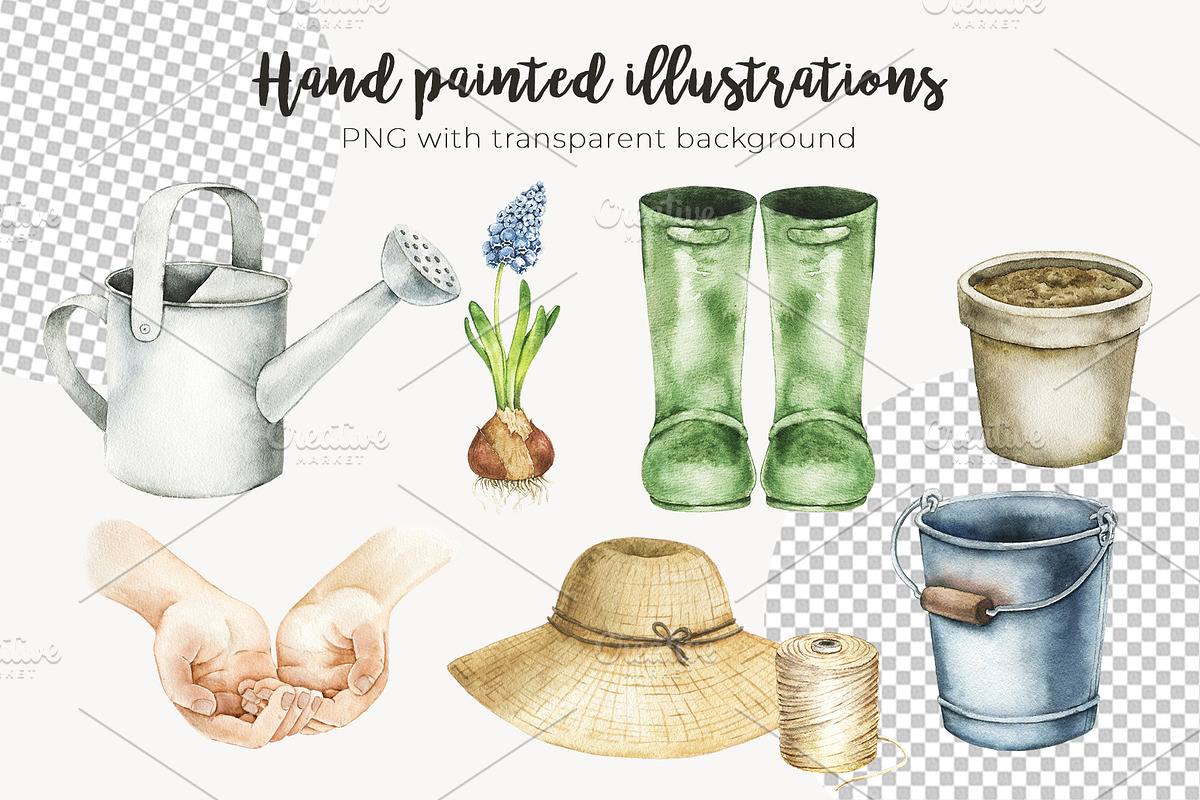 Gardening Watercolor Clip art, an Object Illustration by Eves_Aquadreams (Photo 2 of 13)