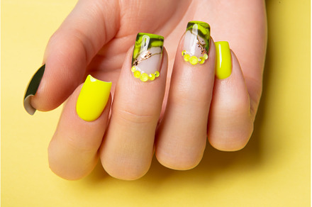 Female hands with black and yellow, a Beauty & Fashion Photo by korabkova