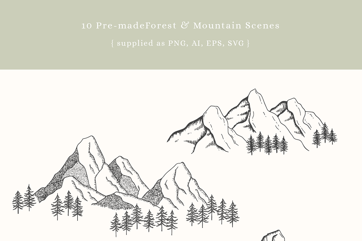 Forest Mountain Vector Illustrations, an Illustration by Emma Webb Studio (Photo 3 of 9)