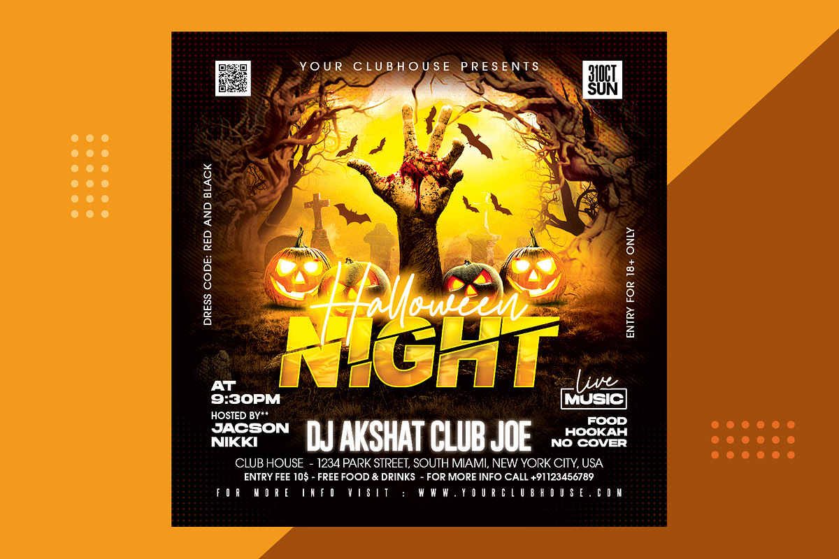 Halloween Flyer Template, a Flyer Template by MithilaCreation (Photo 3 of 6)