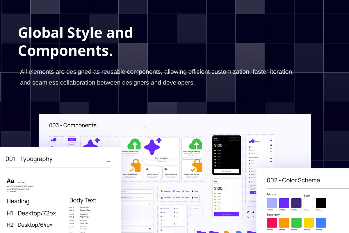 Storvia - AI Based Cloud Storage, an UI Kit Template by nixxdesign (Photo 3 of 5)