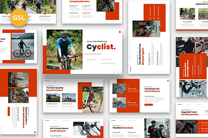 Cyclist Bicycle Google Slides, a Presentation Template by kerismaker