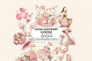 SILLY GOOSE BABY SHOWER CLIPART