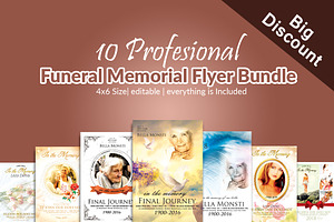 10 Memorial & Funeral Flyer Bundle, a Flyer Template by Business Flyers