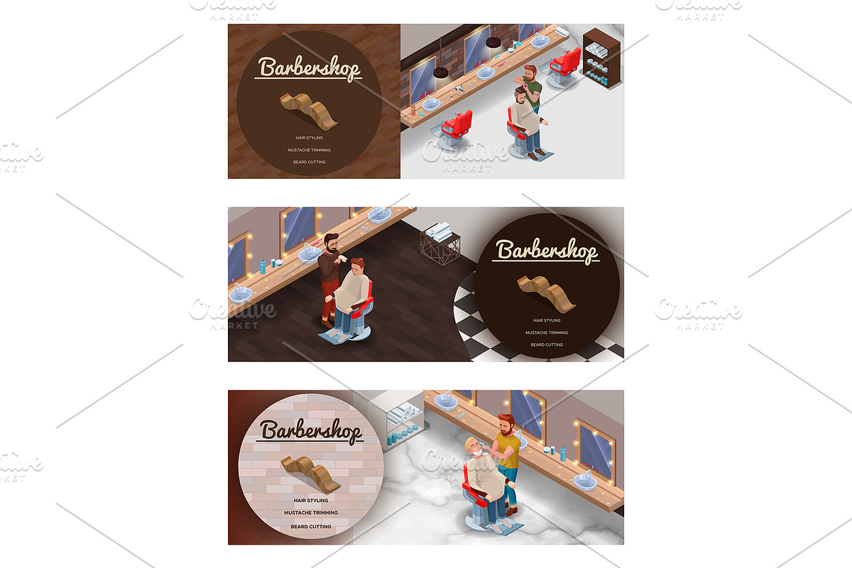 Barbershop isometric constructor, a Graphic by Nadine's illustrations (Photo 6 of 6)