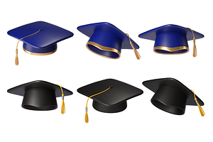3D Graduation cap icons, an Object 3D Model by Hannet
