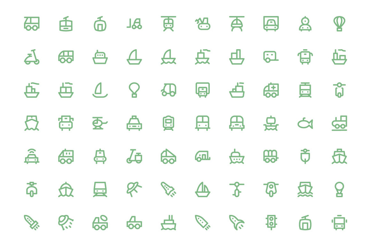 225+ Transport Icons Set, an Outline Icon by Vectors Market (Photo 2 of 4)