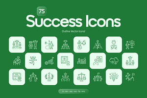 Success Icon Art Set, an Outline Icon by Prosymbols