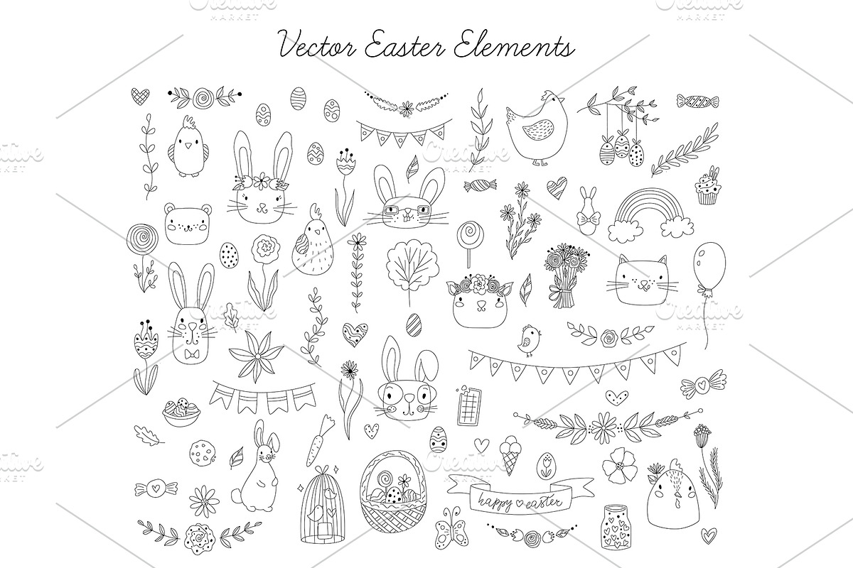 Vector Easter Clip Art Collection, an Animal Illustration by Chloe's Illustrations (Photo 3 of 3)