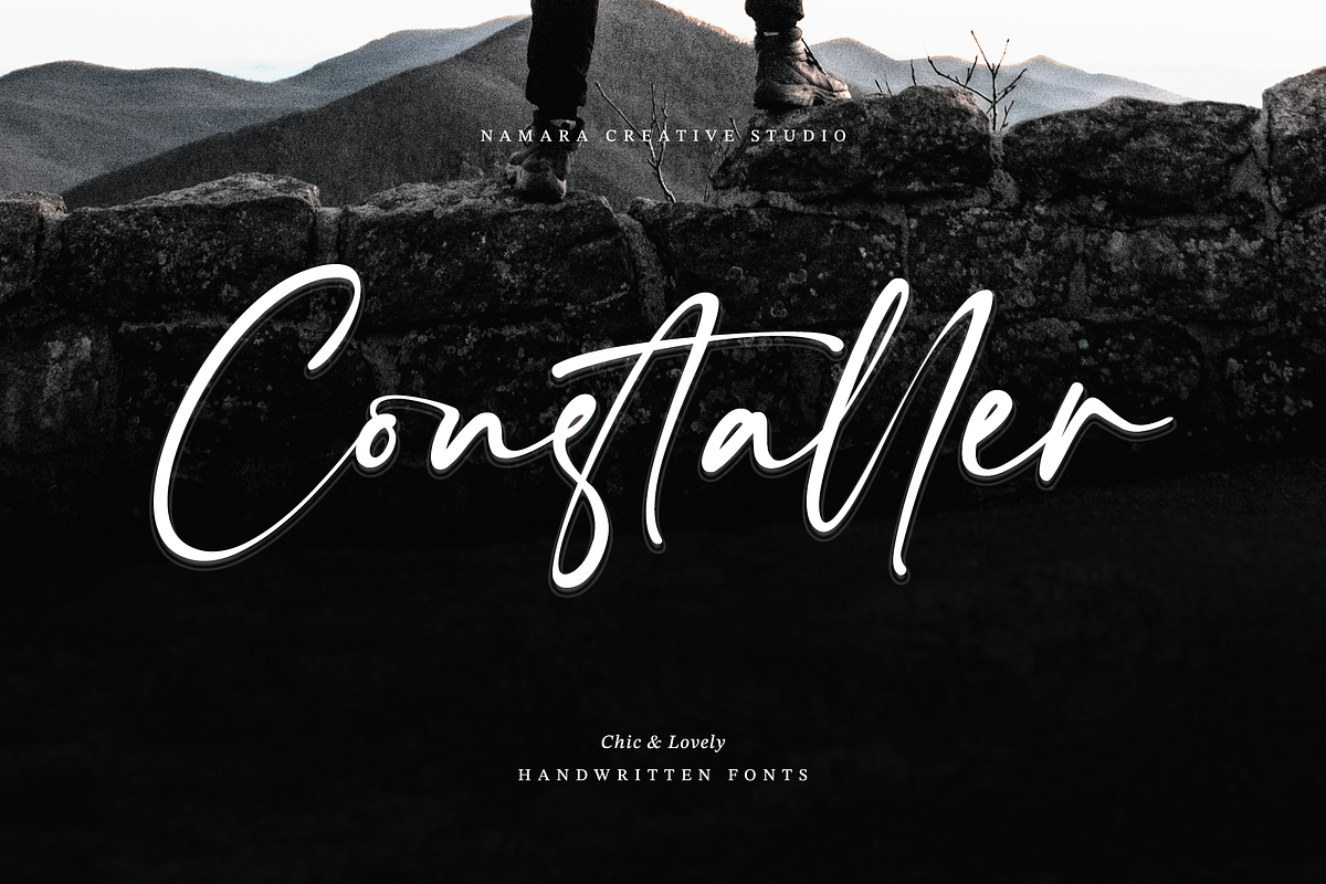 Constaller Chic Calligraphy Script, a Script Font by Namara Creative Studio (Photo 1 of 12)