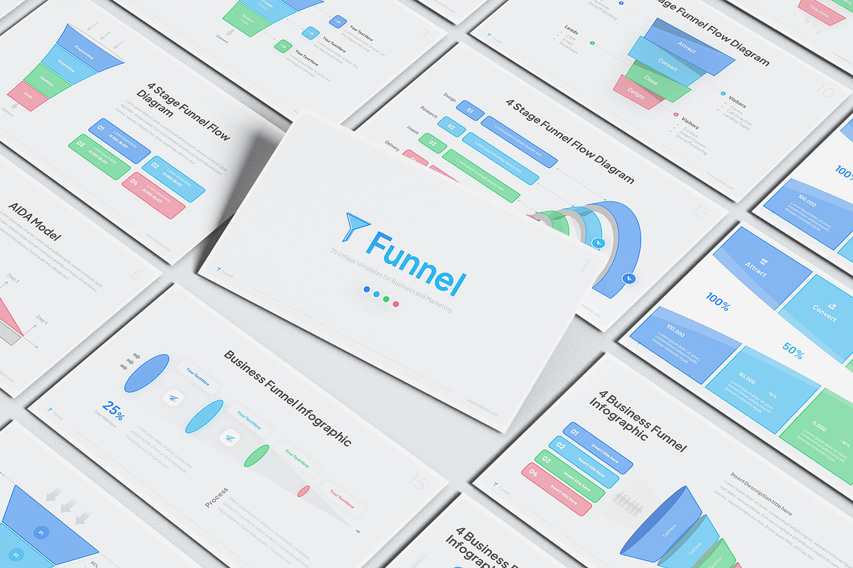 Funnel Infographic PowerPoint, a Presentation Template by Pixslides (Photo 1 of 7)