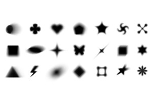 Y2K blurry black shapes. Grunge, an Object Illustration by winwin.art