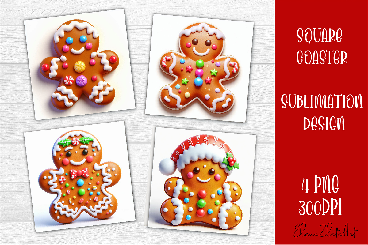 3D Christmas Coaster Sublimation, an Animal Illustration by ElenazlataArt (Photo 8 of 9)