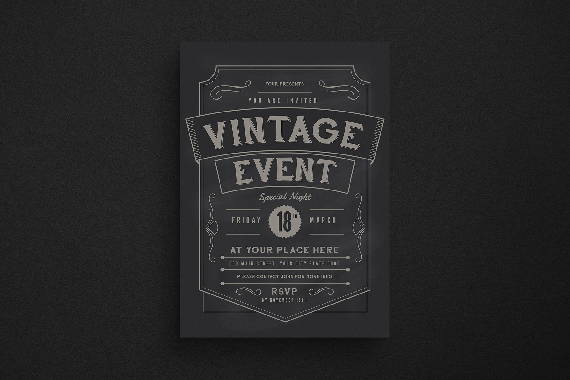 Vintage Event Flyer by Guuver  Creative Market