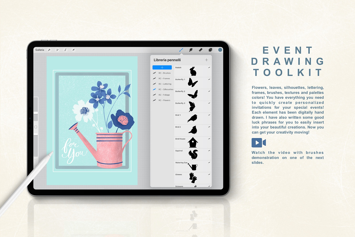 Procreate Event Drawing Toolkit, a Brush Add-On by Rosangela Curti (Photo 2 of 17)