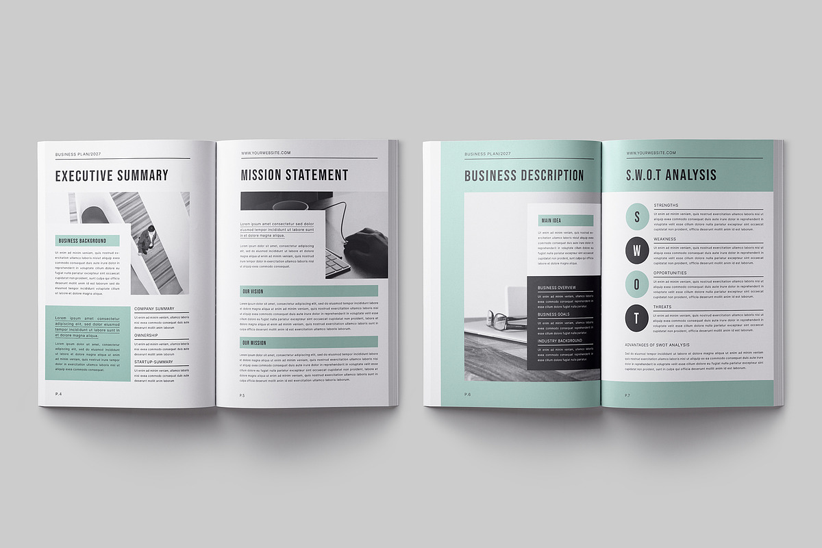 Clean Business Plan Layout, a Brochure Template by Designsoul14 (Photo 5 of 9)
