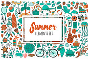 Summer elements design, a Pattern Graphic by Markovka (Thumbnail 1 of 4)