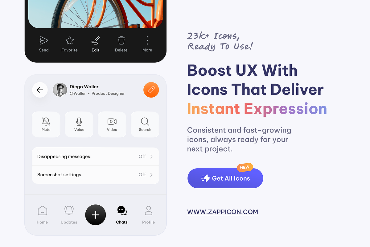 Zappicon - Modern UI Icons Library, an Outline Icon by magicoon (Photo 6 of 10)