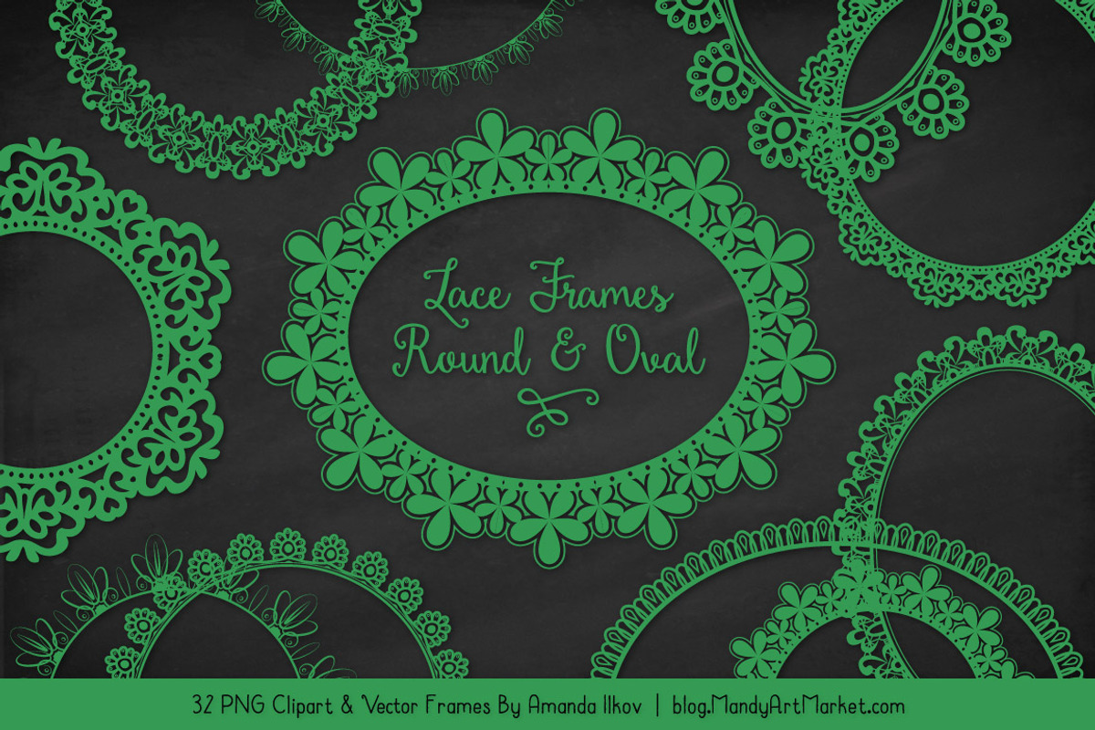 Green Round Lace Frames, an Illustration by Amanda Ilkov (Photo 2 of 5)