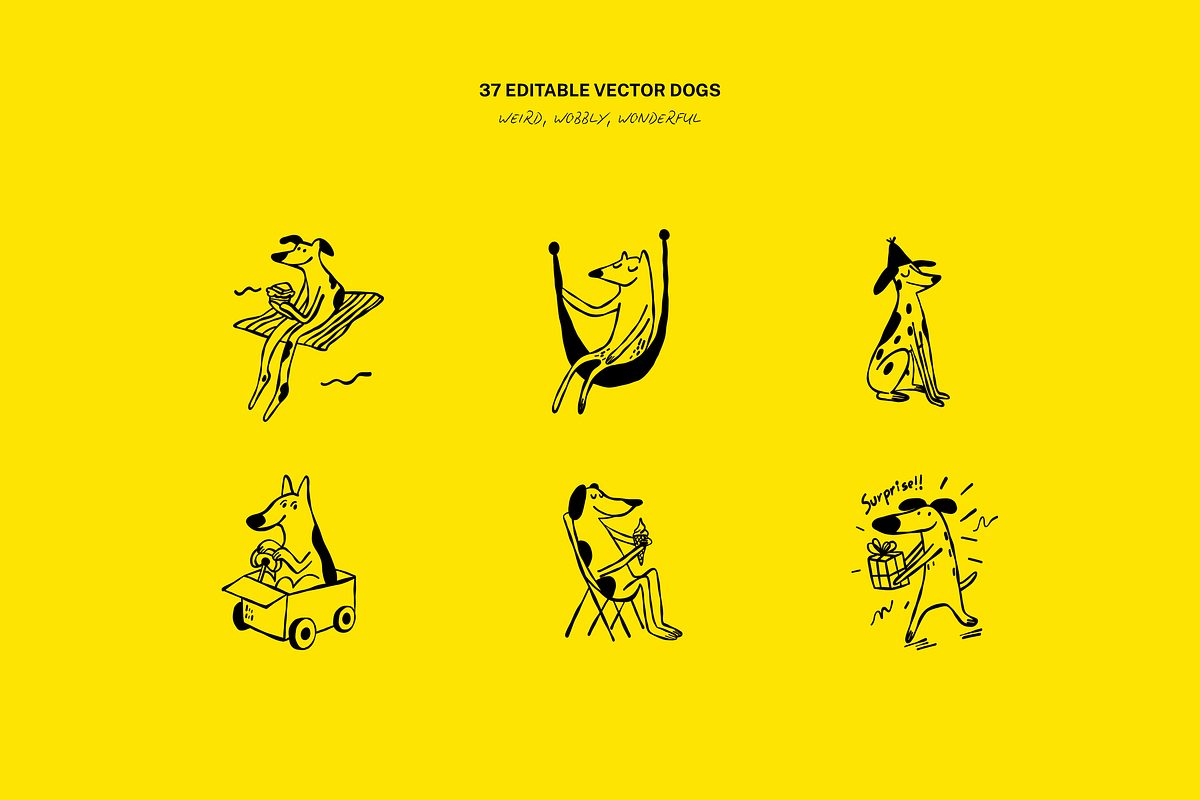 WOOFIX: 37 Vector Dogs, an Animal Illustration by Veyla (Photo 4 of 9)