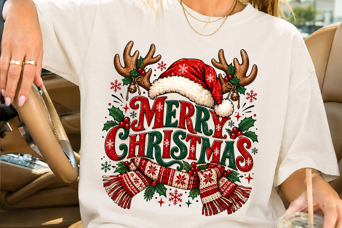 Merry Christmas Reindeer Antlers PNG, a Seasonal Illustration by Creative Art (Photo 2 of 3)