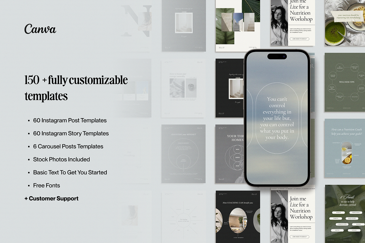 Wellness Social BUNDLE kit|Instagram, a Social Media Template by Esmé Studio (Photo 3 of 8)