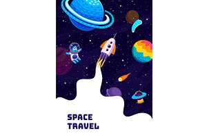 Space Travel Poster Rocket