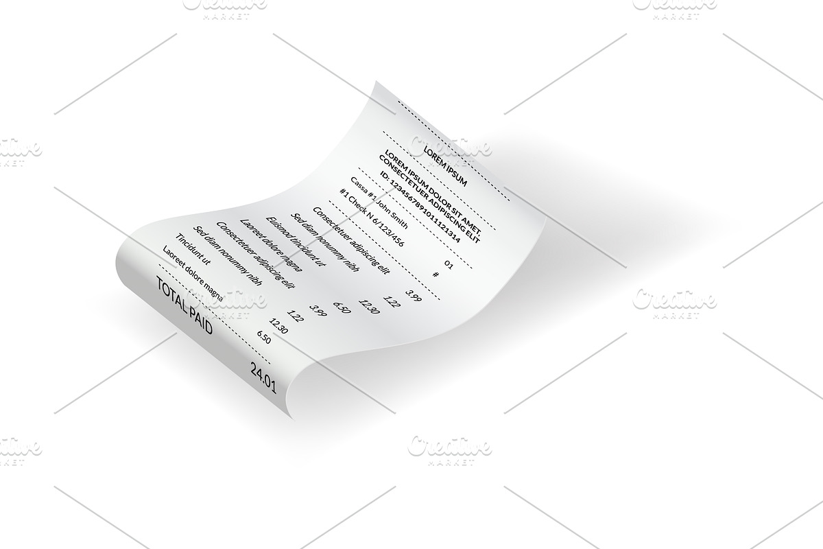 Payment check or receipts with, a Finance Illustration by the8monkey