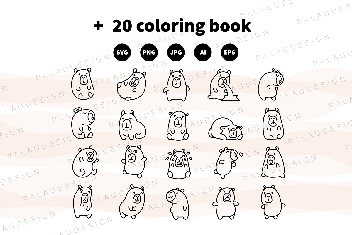 Capybara Emotions Clipart, an Animal Illustration by Palau (Photo 9 of 10)